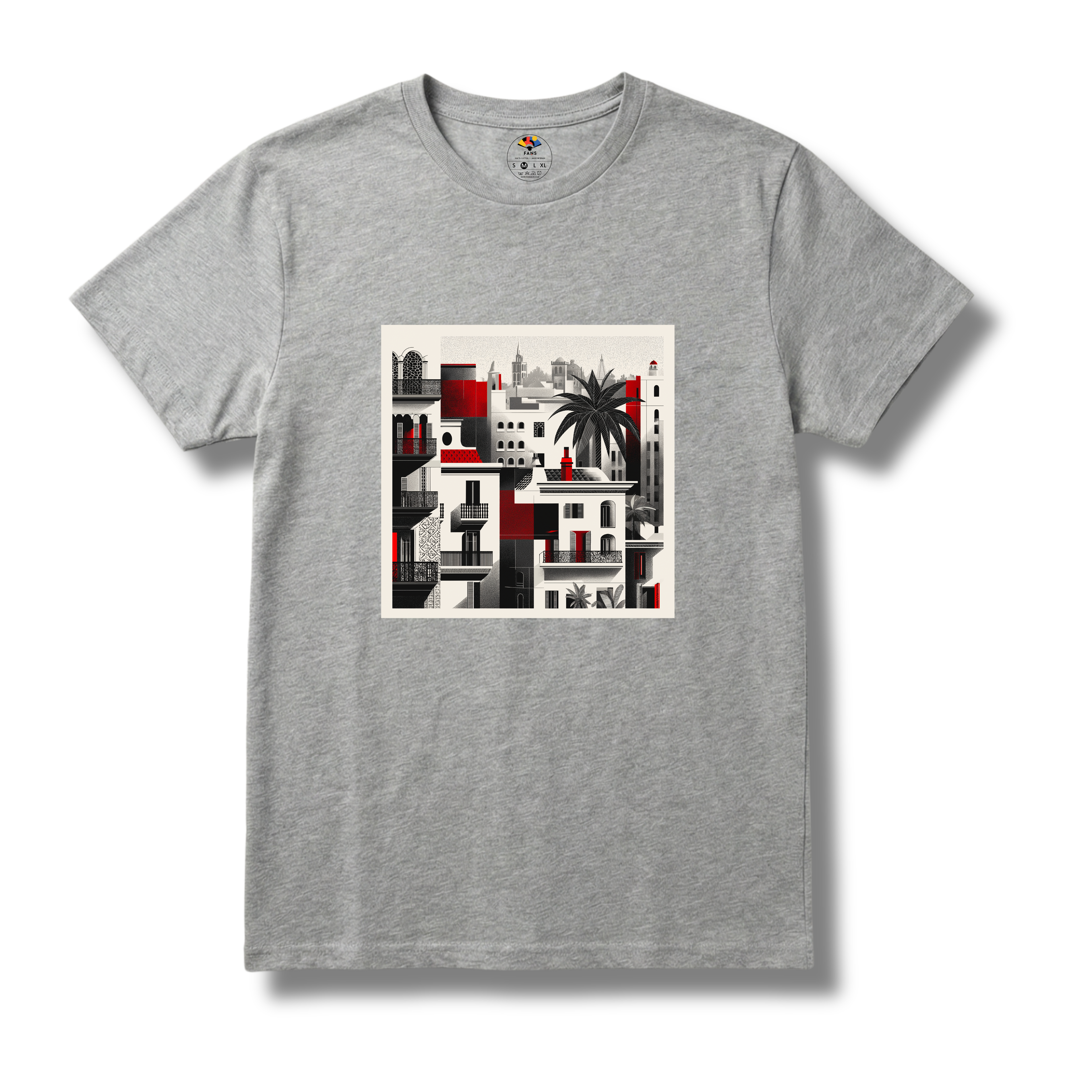 El Gótico 1 - T-shirt (White, Gray & Black)