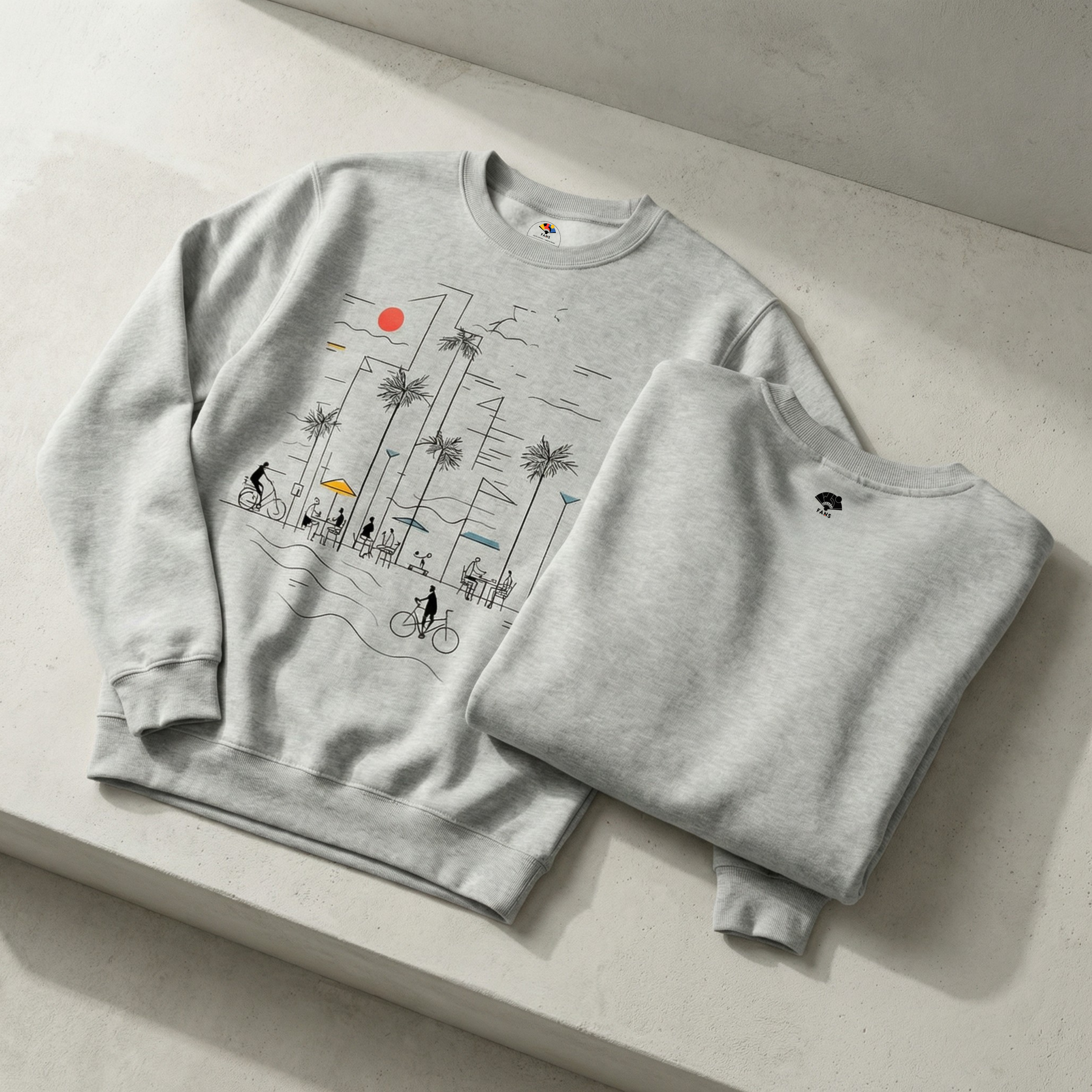 La Playa - Crewneck Sweatshirt (White & Gray)