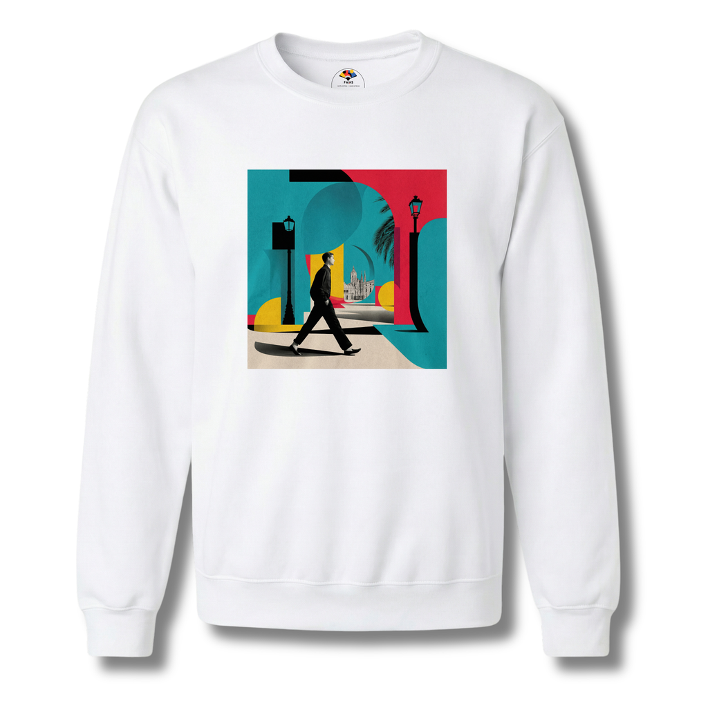 Neon Walker - Crewneck Sweatshirt (White & Black)