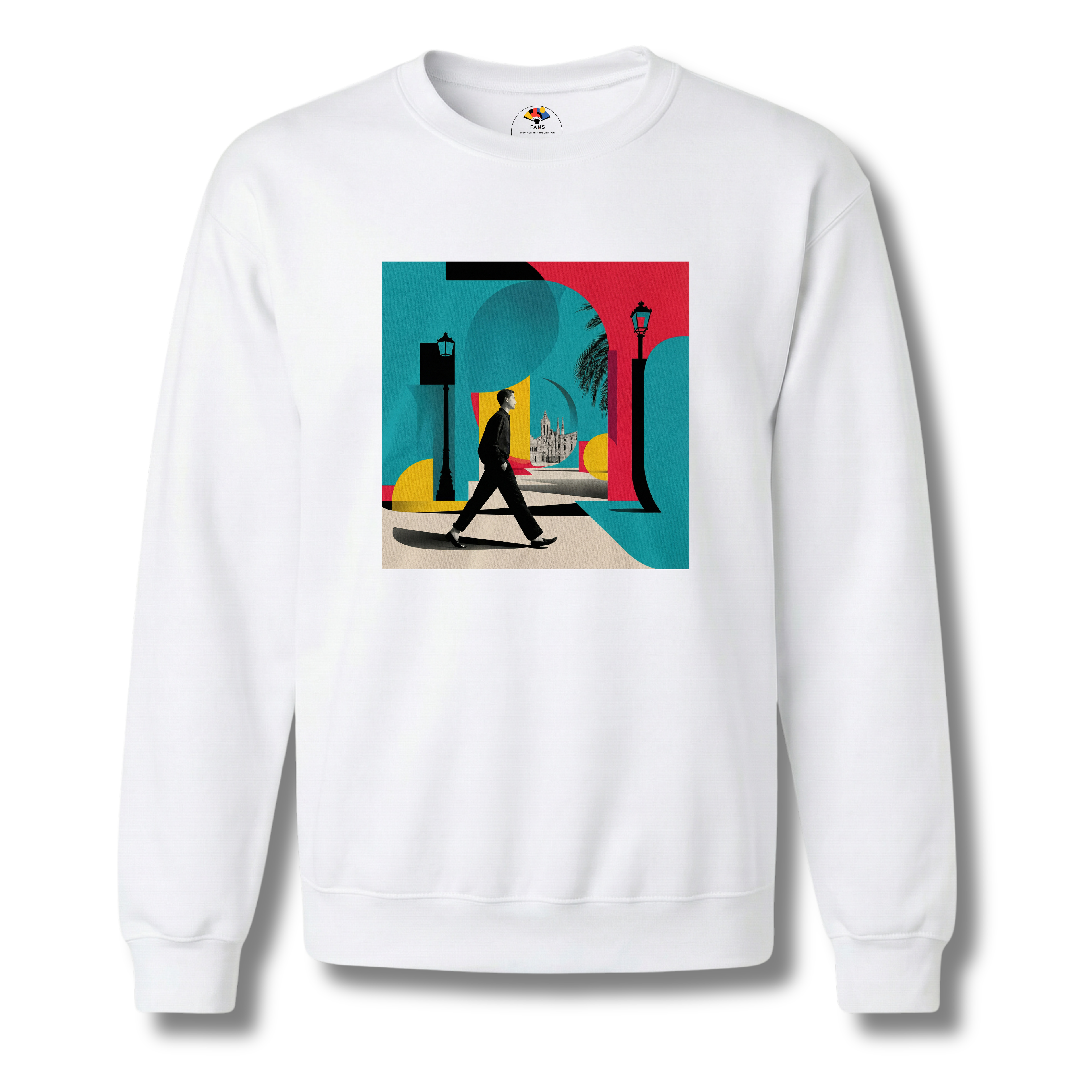 Neon Walker - Crewneck Sweatshirt (White & Black)