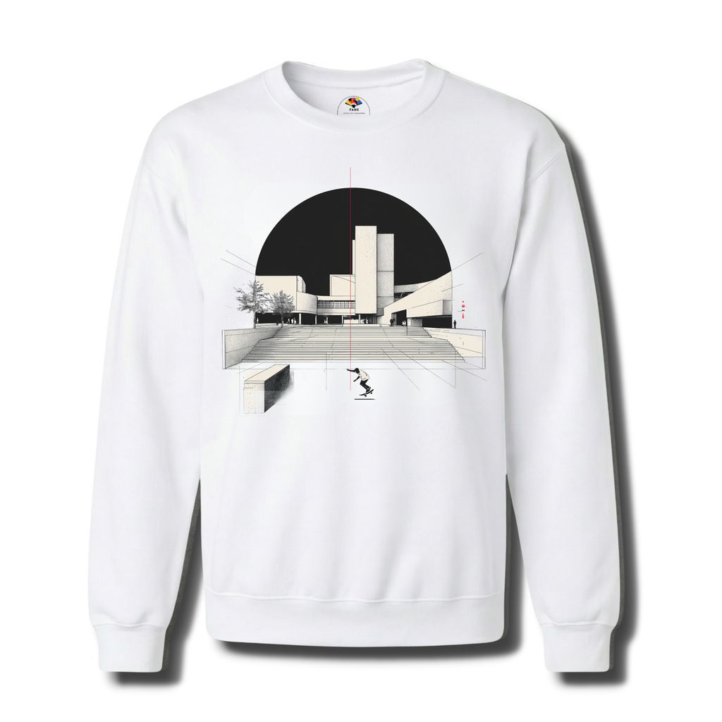 Skater Diurno - Crewneck Sweatshirt (White)