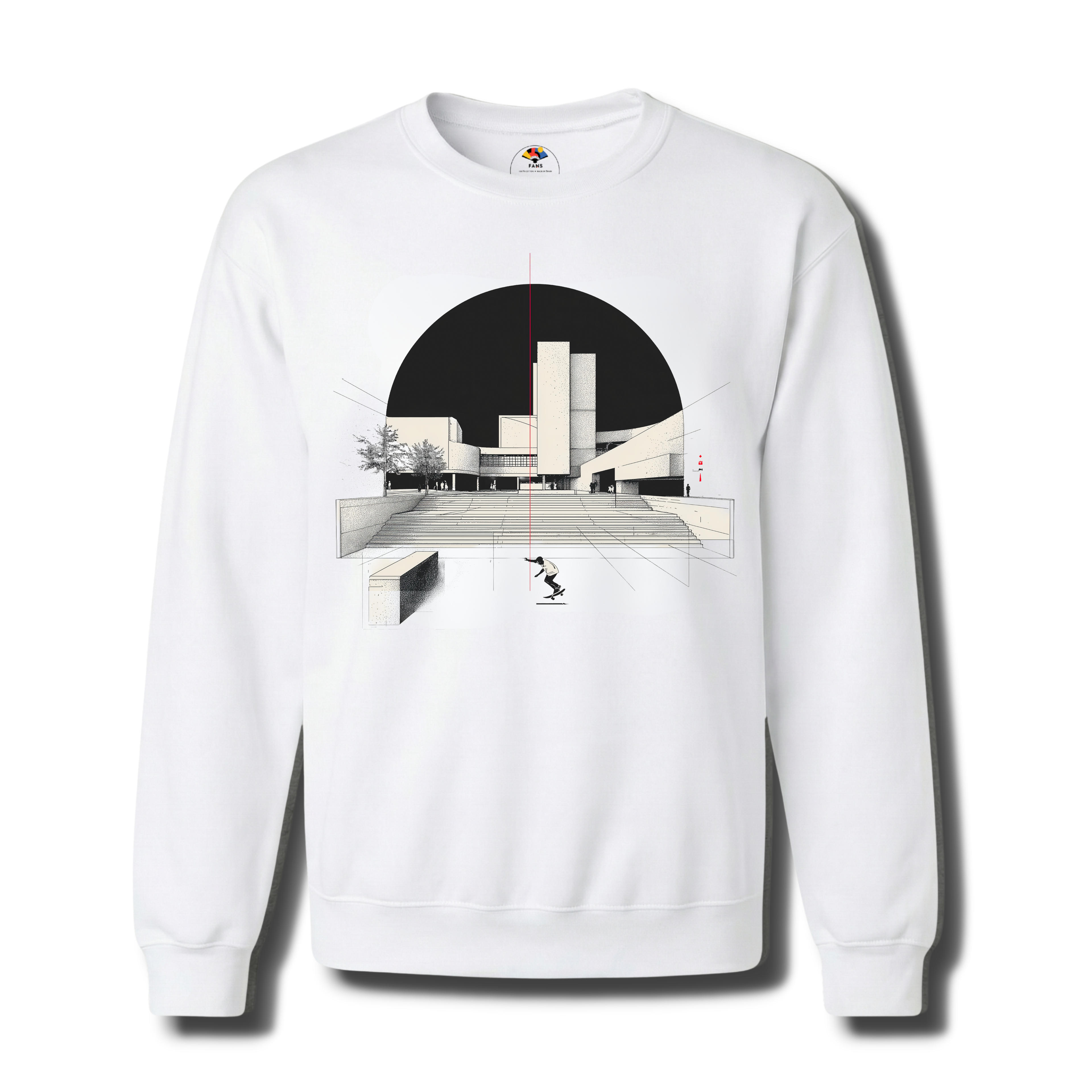 Skater Diurno - Crewneck Sweatshirt (White)