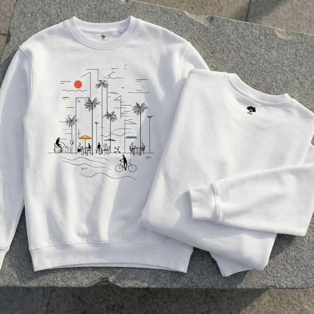 La Playa - Crewneck Sweatshirt (White & Gray)