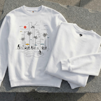 La Playa - Crewneck Sweatshirt (White & Gray)