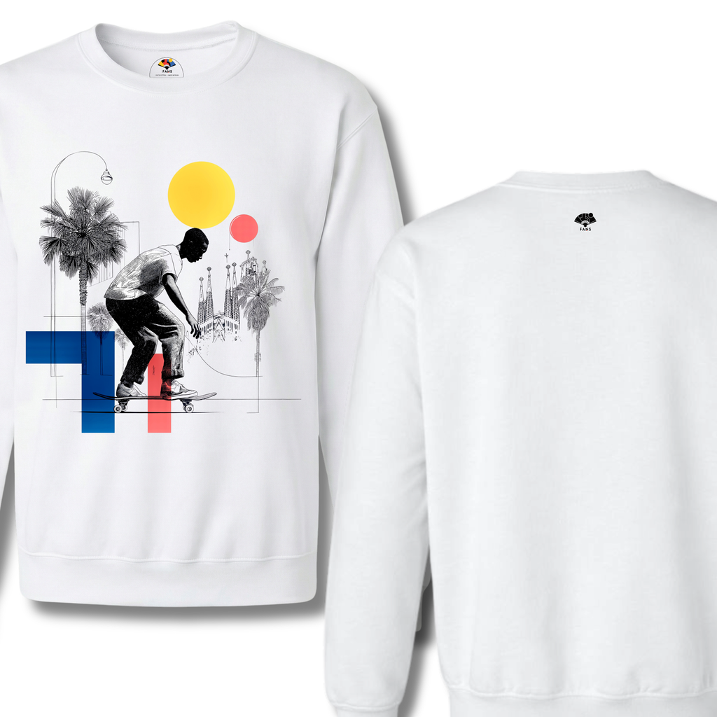 El Pasajero - Crewneck Sweatshirt - (White & Gray)