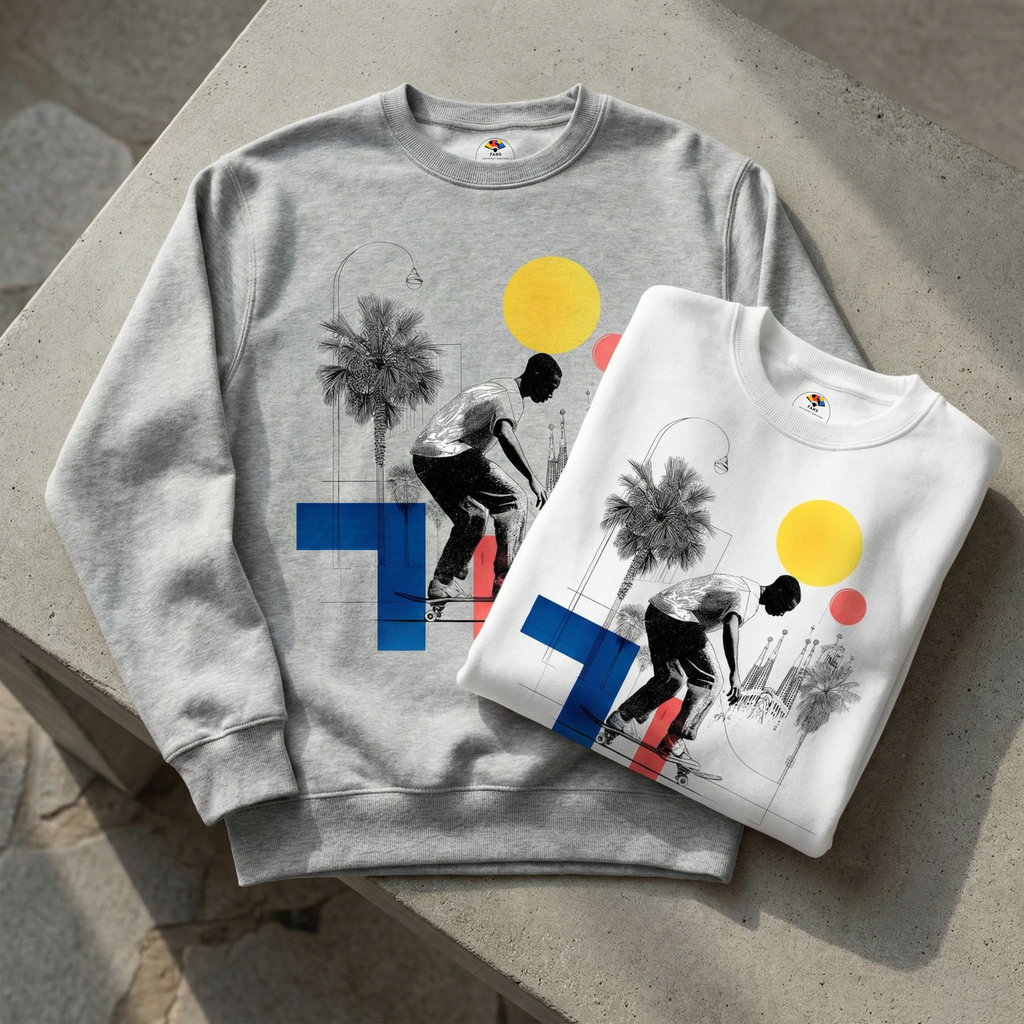 El Pasajero - Crewneck Sweatshirt - (White & Gray)