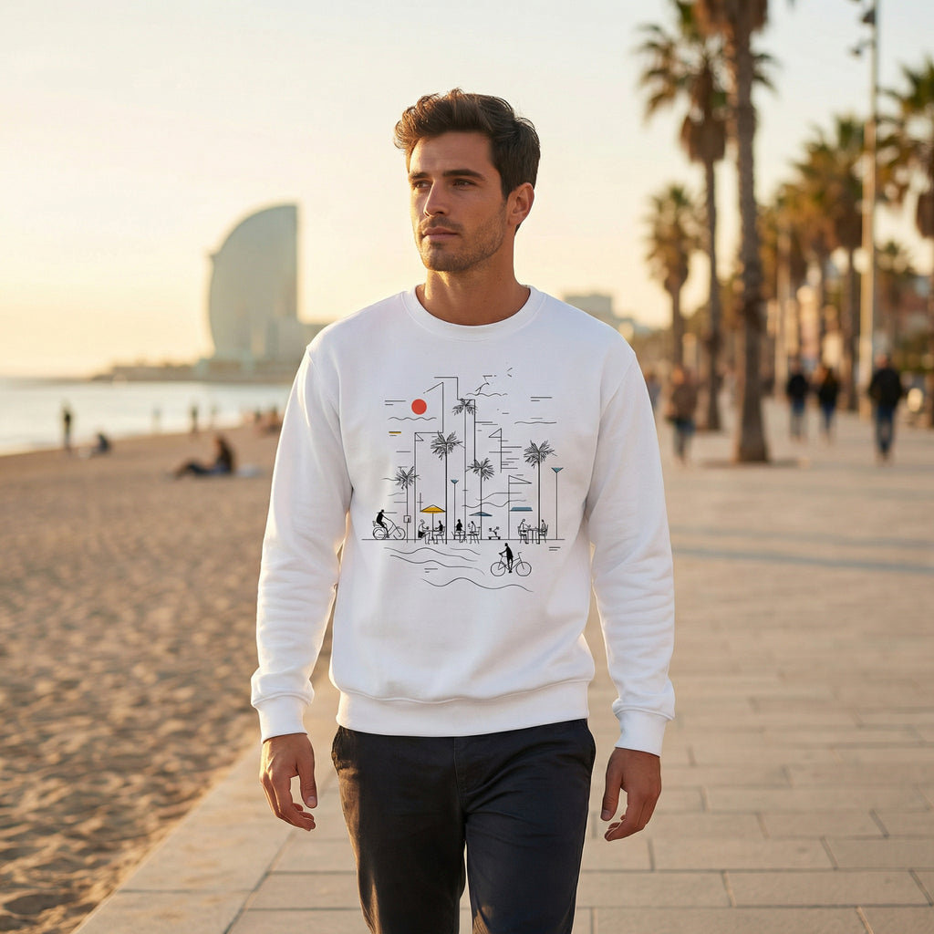 La Playa - Crewneck Sweatshirt (White & Gray)