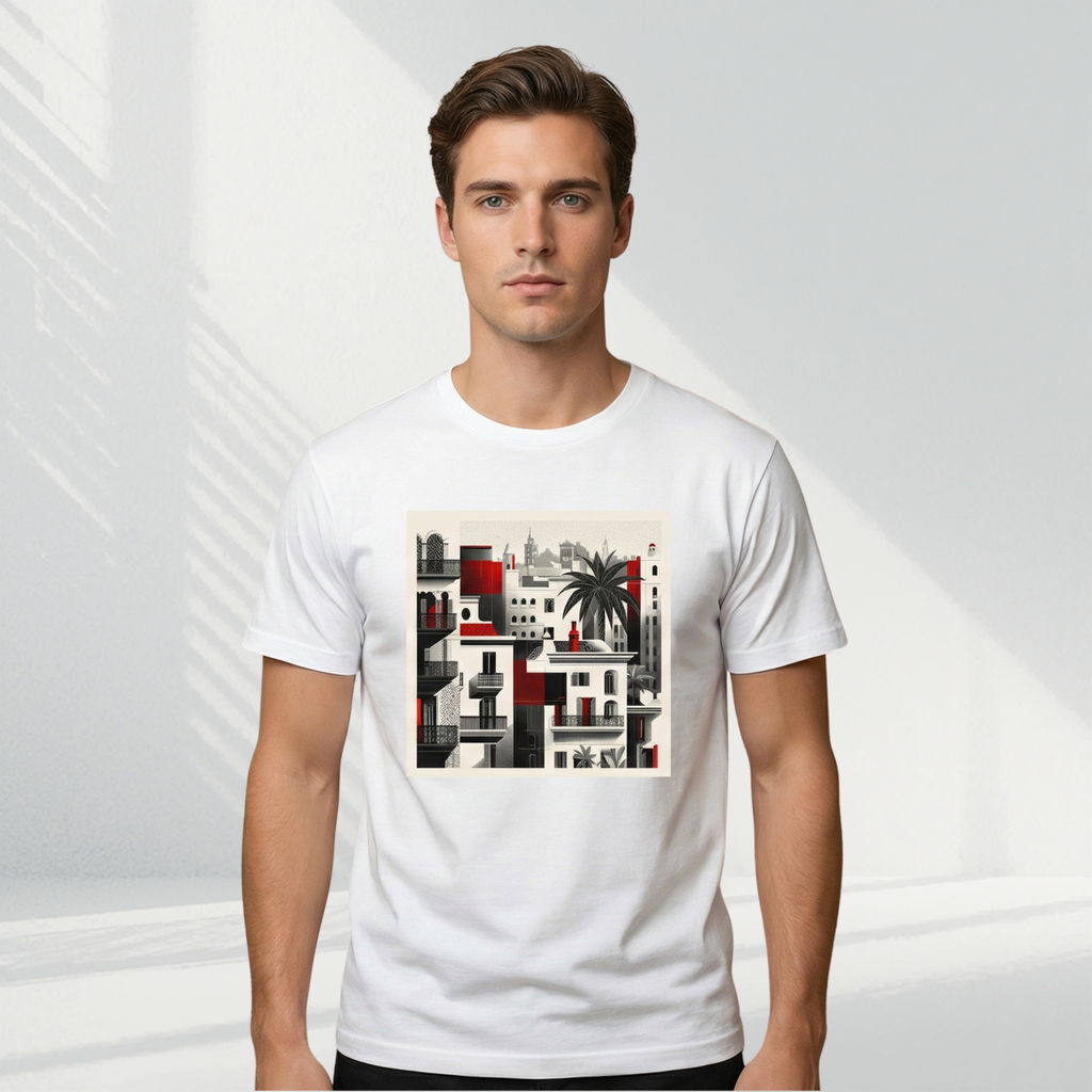 El Gótico 1 - T-shirt (White, Gray & Black)