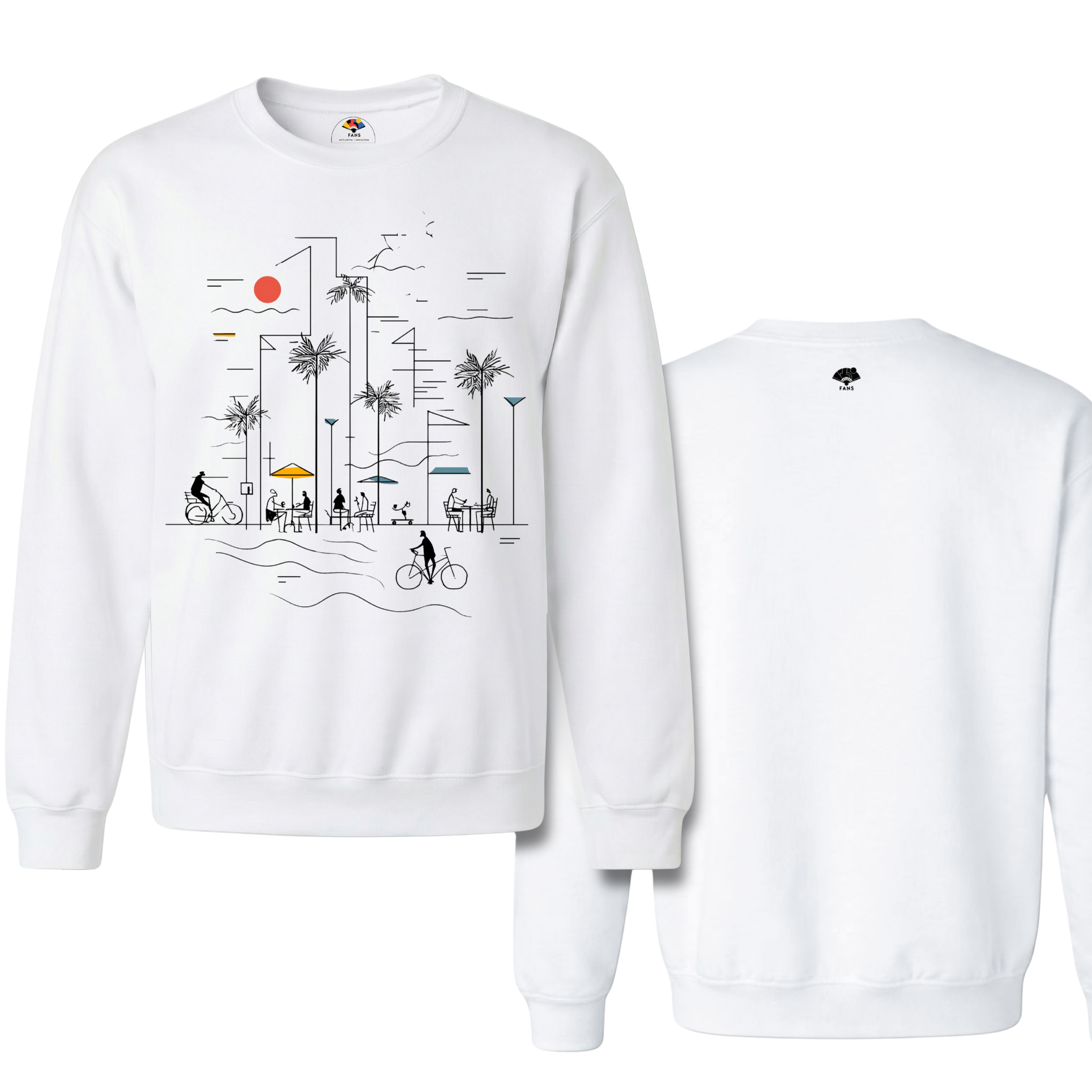 La Playa - Crewneck Sweatshirt (White & Gray)
