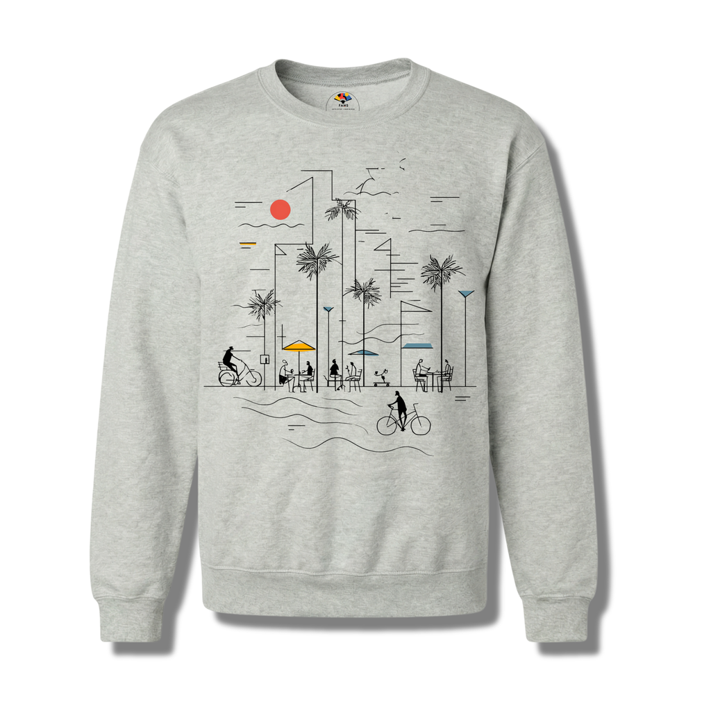 La Playa - Crewneck Sweatshirt (White & Gray)