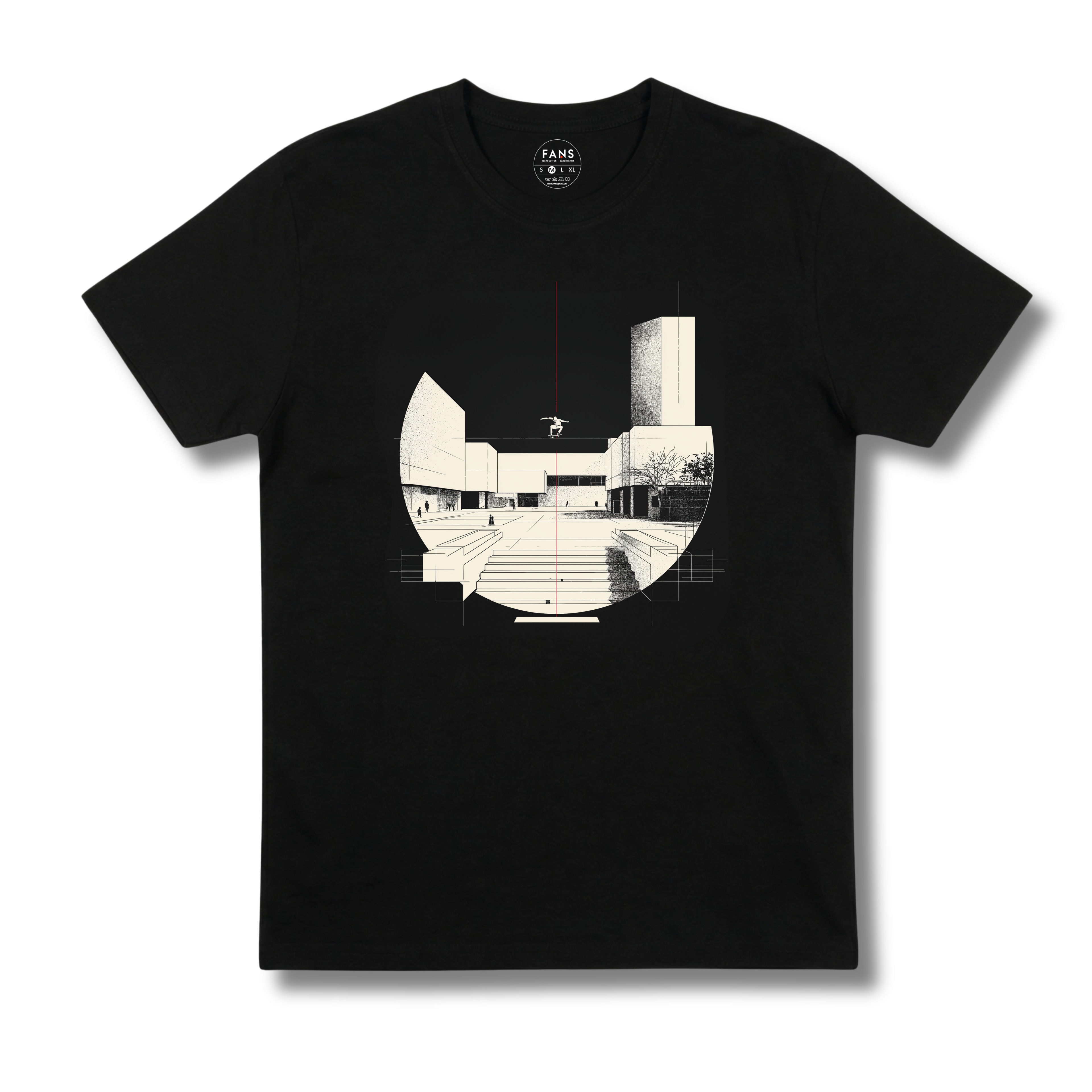 Skater Duirno - T-shirt (White, Gray & Black)