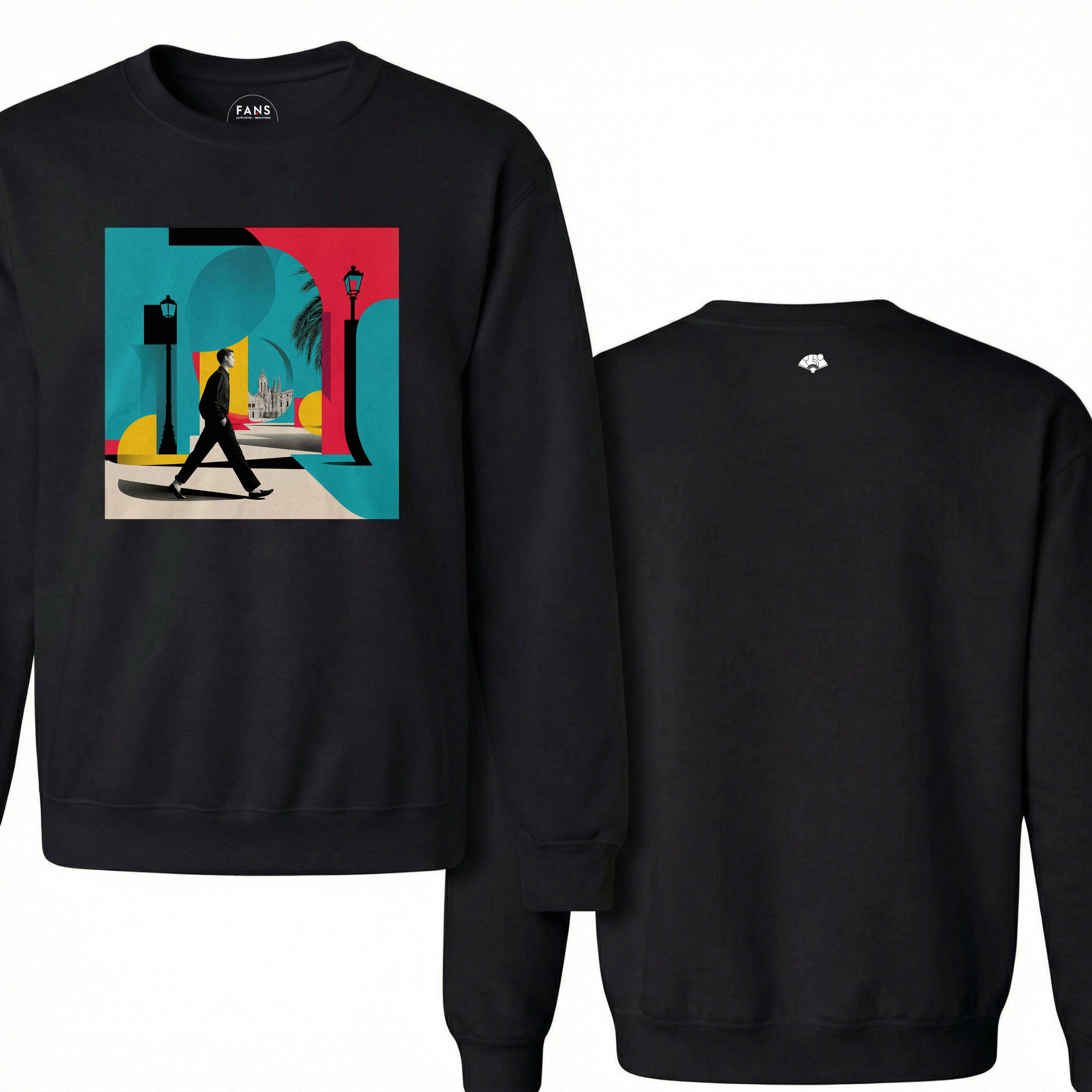Neon Walker - Crewneck Sweatshirt (White & Black)