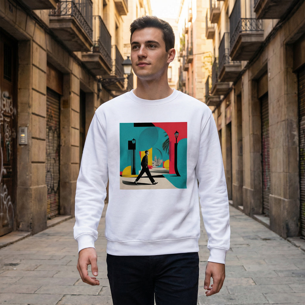 Neon Walker - Crewneck Sweatshirt (White & Black)