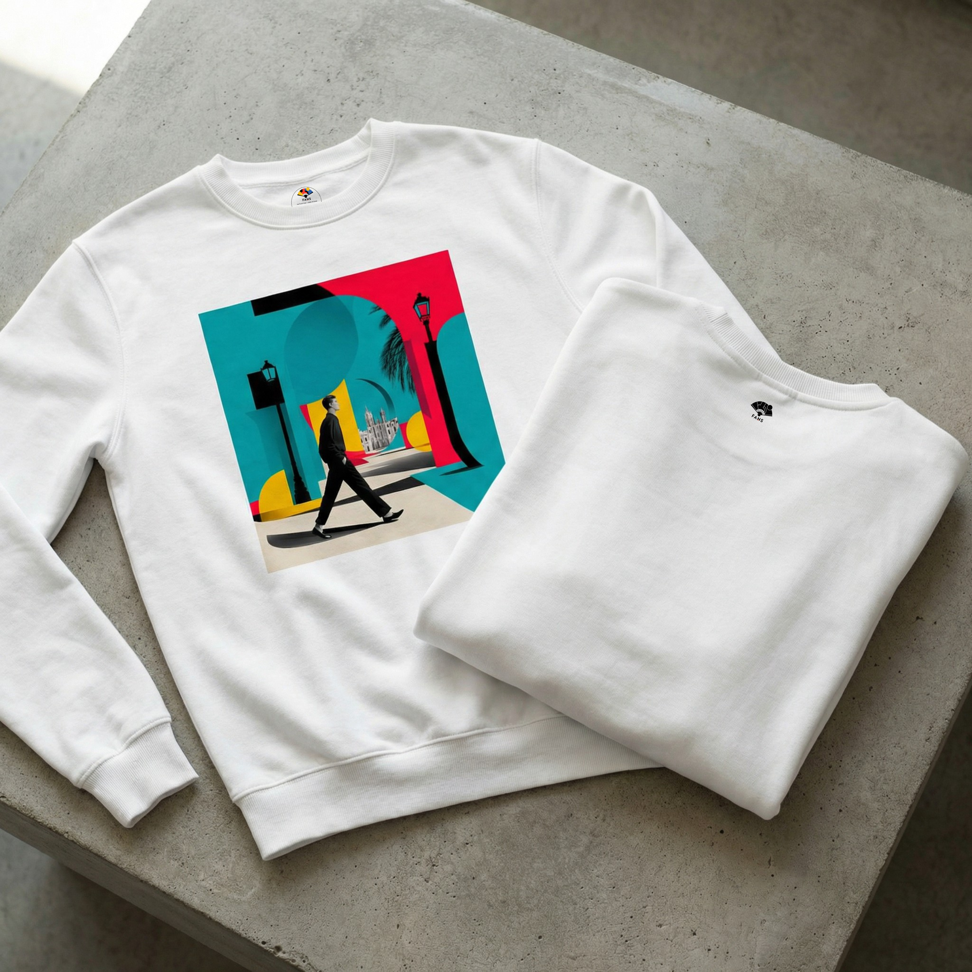 Neon Walker - Crewneck Sweatshirt (White & Black)