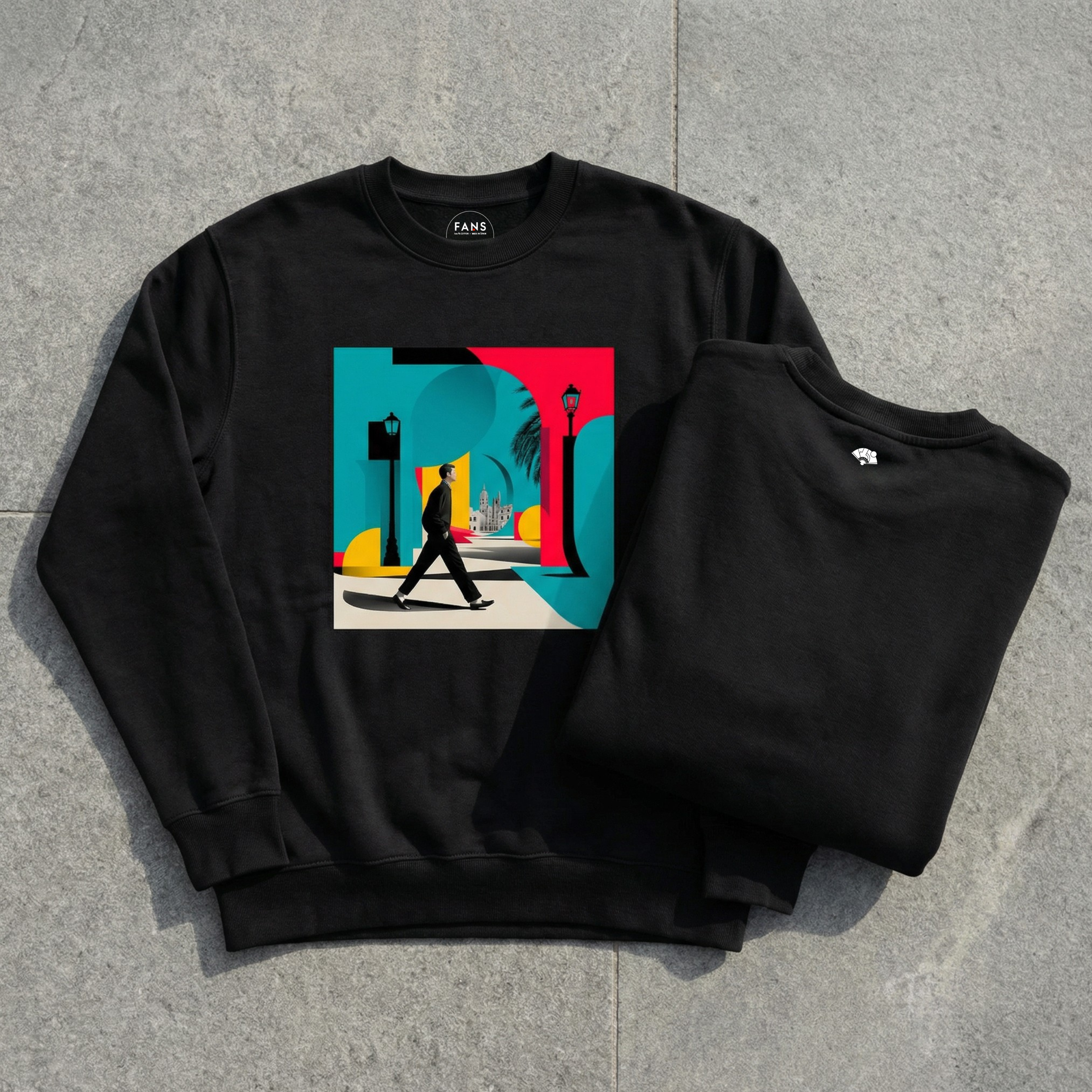Neon Walker - Crewneck Sweatshirt (White & Black)