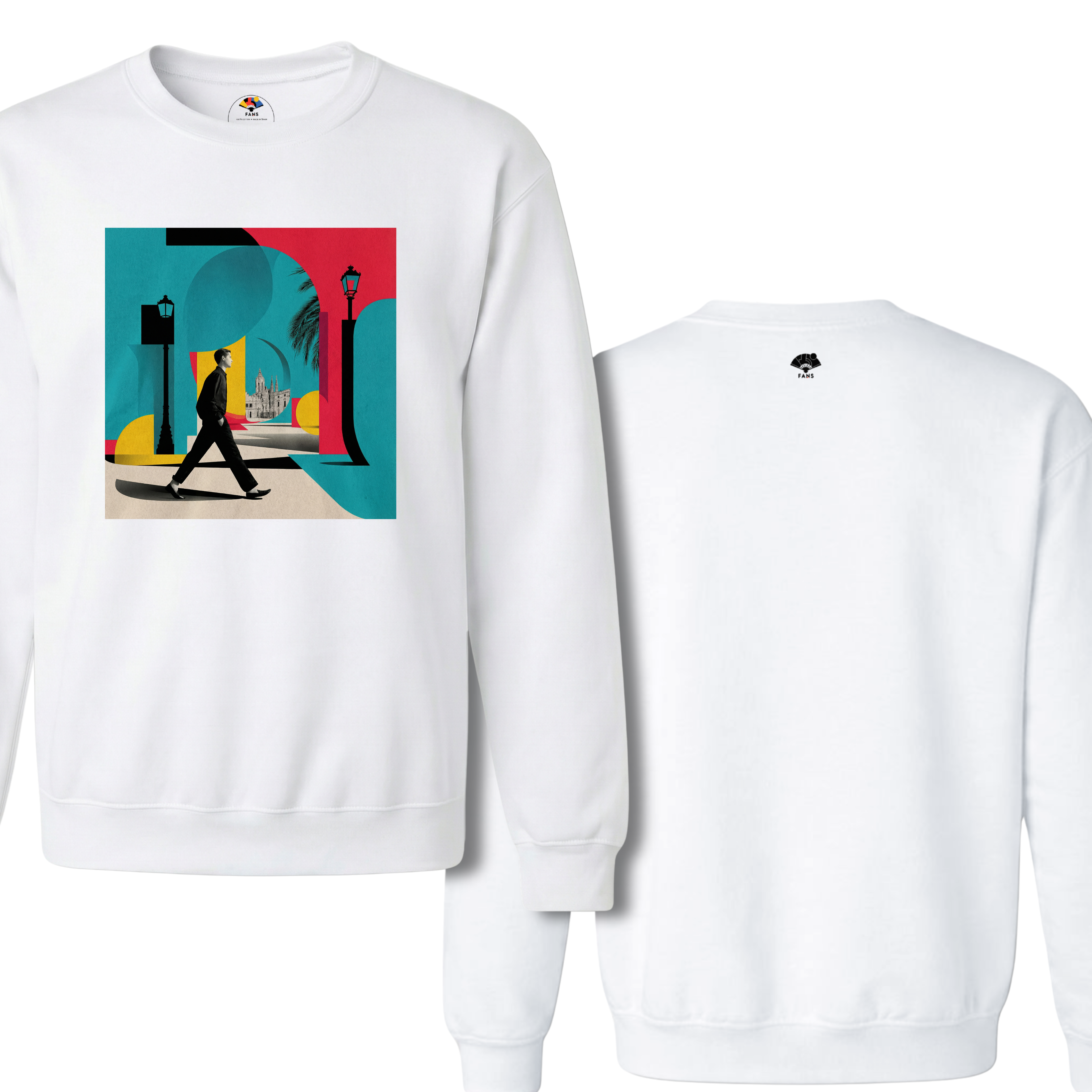 Neon Walker - Crewneck Sweatshirt (White & Black)