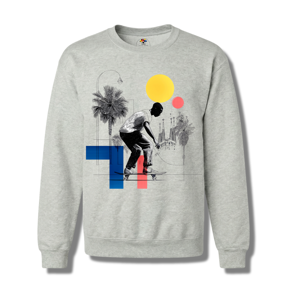 El Pasajero - Crewneck Sweatshirt - (White & Gray)