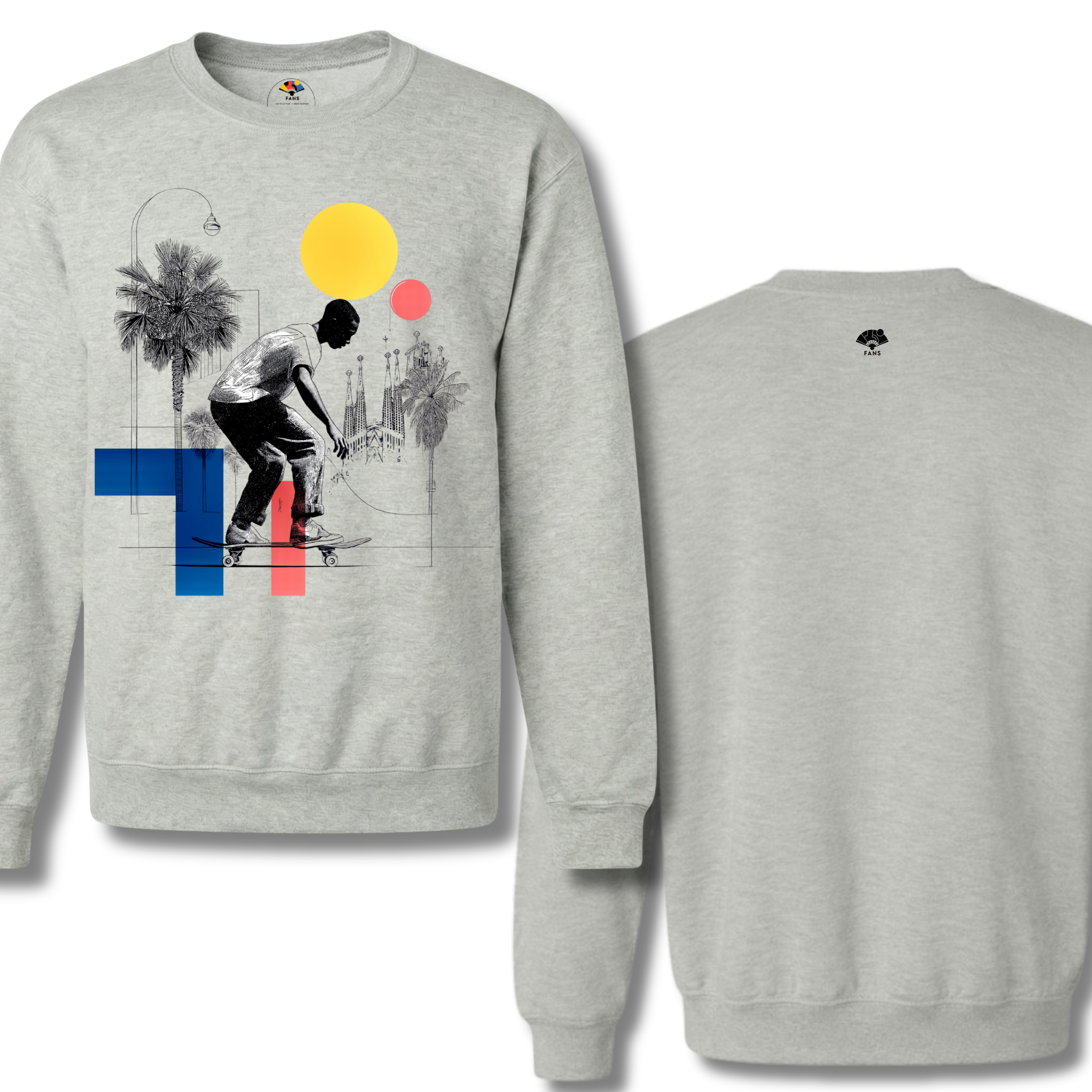 El Pasajero - Crewneck Sweatshirt - (White & Gray)