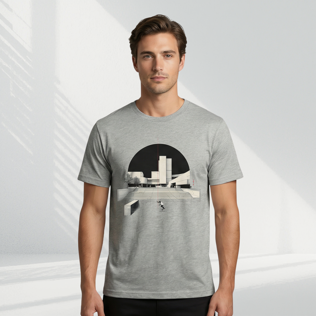 Skater Duirno - T-shirt (White, Gray & Black)