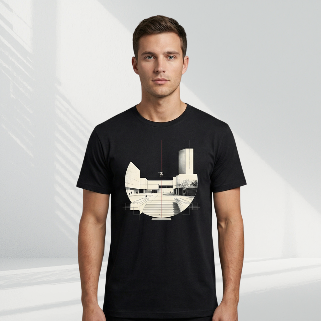Skater Duirno - T-shirt (White, Gray & Black)