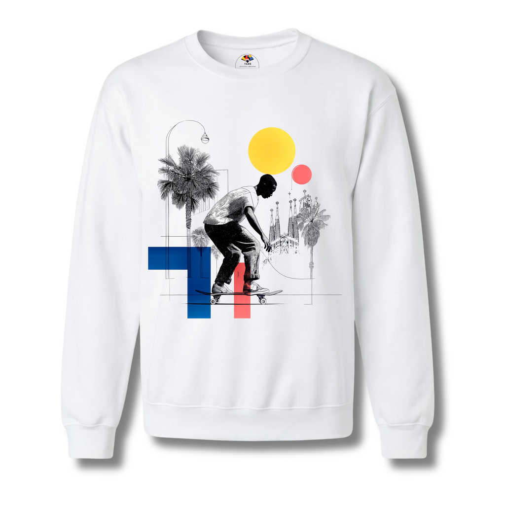 El Pasajero - Crewneck Sweatshirt - (White & Gray)
